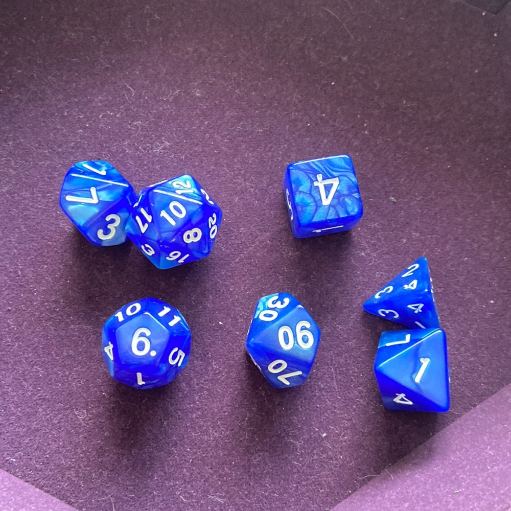Blue RPG dice set